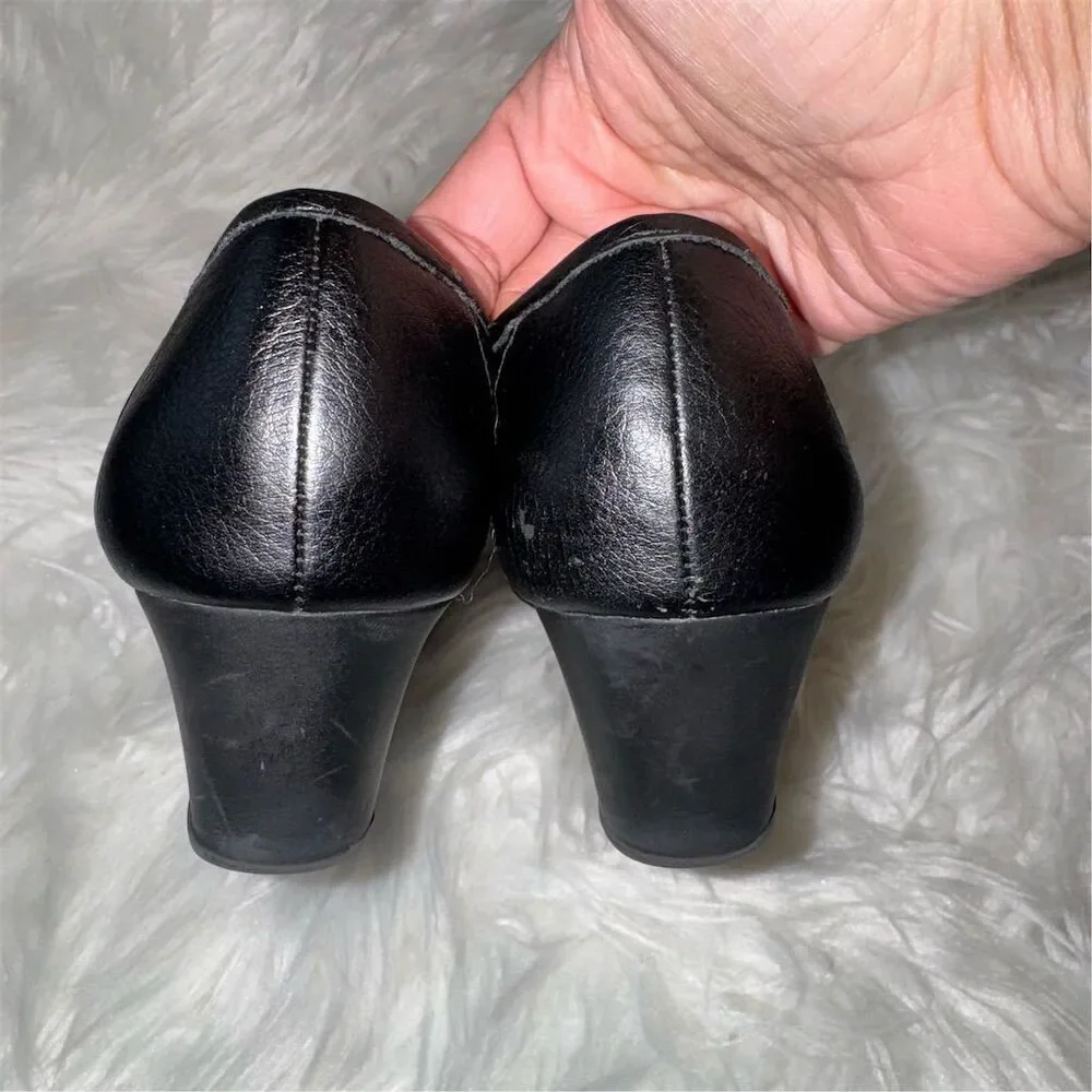 LifeStride Women's Soft System Black‎ Slip-On Wedge Shoes Size 6.5 Casual Flex